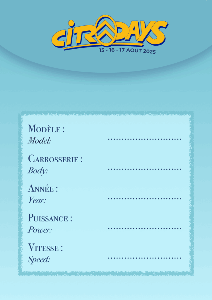 FICHE VOITURE FICHE VOITURE